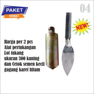 04) satu paket hemat 2 pcs alat tukang cetok kecil dan lot tukang ukuran 300 kuning until lot tali