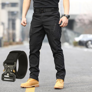 IX9/IX7 กางเกงคาร์โก้ผู้ชาย กางเกงยุทธวิธีหลายกระเป๋า ผ้าทนต่อการขัดถูกันน้ำป้องกันคราบต่อต้านการฉีกขาด แห้งเร็ว S-5XL