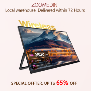 【Local Warehouse 】ZOOMEDIN 15.6/18.5/21.5/23.8 FHD Wireless & Built-in Battery Version Portable Monitor Professional Level E-Sports And Designer Level Color Rendering Laptop Extender Monitor for PS5/4 Xbox Switch Phone PC.