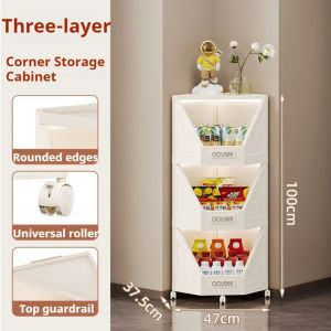 3/4 Tier Multifunction Storage Trolley Rack Food Rack Shelf Kitchen Storage Trolley With Wheels
