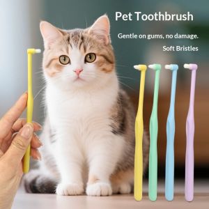 BEIERWA Bàn chải đánh răng cho thú cưng chó mèo - Thiết kế đầu kép giúp làm sạch răng miệng hiệu quả