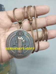 #BMA150 St. Benedict Big Medallion Necklace (adjustable tali Mas Pinahaba)