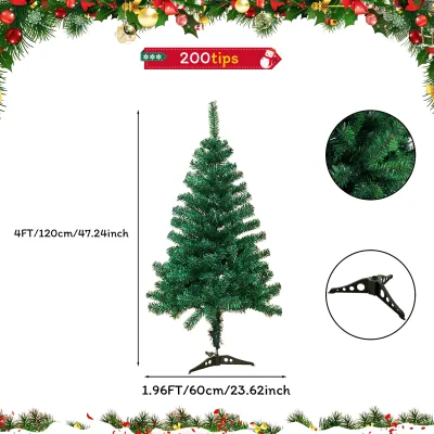 NUVOX 8FT Artificial Christmas Tree 1200 PVC Tips – Lush & Full Foldable Metal Stand Fire‑Retardant Easy Assembly Xmas Tree for Party & Home
