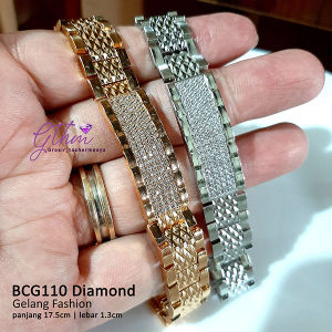 Gelang Tangan Diamond Watch Mewah Perhiasan Fashion Import Kualitas Premium Anti Karat Anti Alergi jual Titanium Stainless Steel BCG110 GTHM
