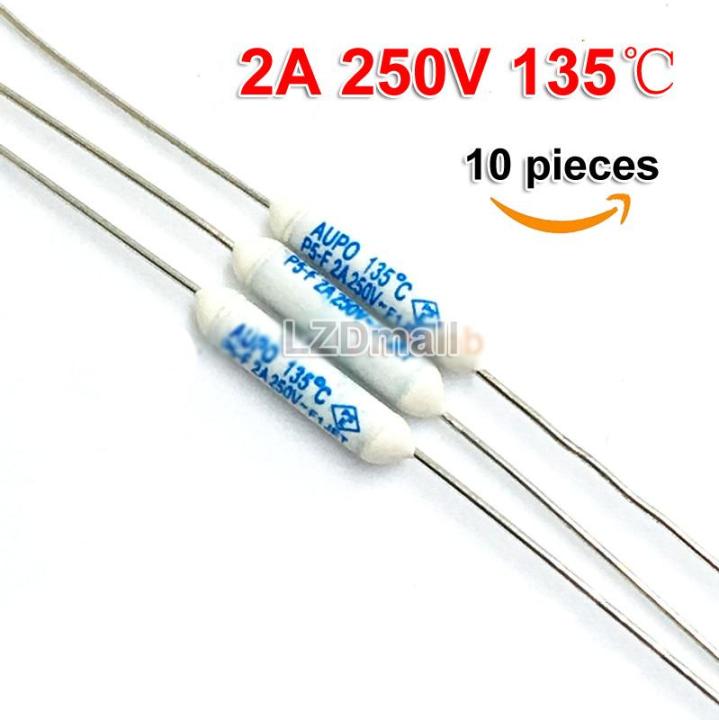 10pcs Aupo P5-F 2A 250V 135 Degrees Resistive Temperature Fuse 135C New ...