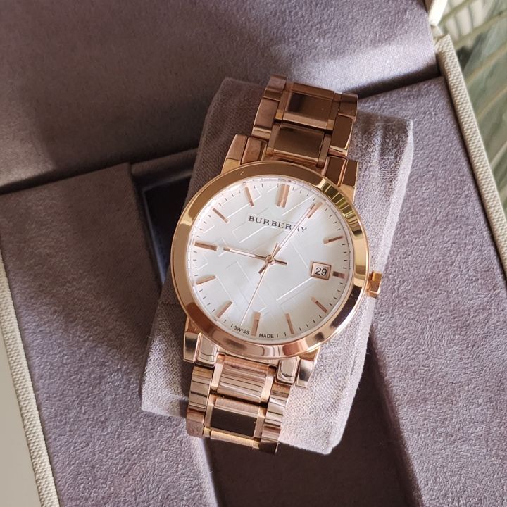 Womens rose store gold burberry watch