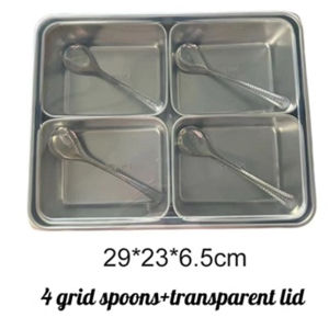 local delivery ! stainless steel seasoning box thicken restaurant kitchen storage box 6/8 grids