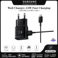 Samsung Quick 15W EP-TA200 Charger Travel Adapter with 2A USB C Charging Cable, suitable for Galaxy S23, S22, S21, S8, S9, S10 Note 10 9.