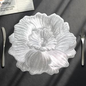 🎉【Low price】🎉LAOPU Lotus-Shaped Heat-Resistant Flower Placemat Decorative Washable Table Pad Coasters For Home Party Wedding Decoration
