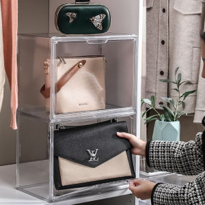 【Gods House】Dustproof Handbag Display Case Desktop Book Organizer HD Clear Material Lady Bag Storage Box Home Decor Luxury Display Cabinet