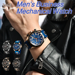 Mens Silicone Strap Multifunction Fashion Wristwatch Calendar