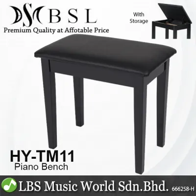 BSL HY-TM11 Bench Piano Keyboard Leather with Storage Box Black (HYTM11 HY TM11)