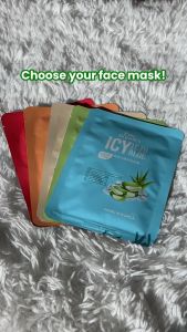 Ever Organics Serum Sheet Mask - Ice Icy Jeju Aloe Cica Skin Repair Tomato Glass Skin Papaya Whitening Aloe Vera Soothing (Moisturizer) 20 grams Skincare