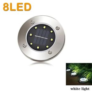 Ecily 4 cái 8/20LED năng lượng mặt trời đĩa ánh sáng ngoài trời Mặt trời cho vườn đèn âm đất Đèn sàn Spotlight chôn Đèn LED năng lượng mặt trời đèn trang trí sân vườn