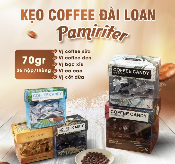 Hộp Kẹo Cà Phê Pamiriter Đài Loan 70g - Coffee Candy - Kẹo Cafe Đài ...