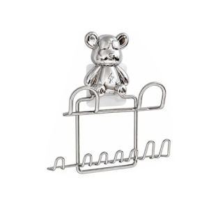 Cute Bear Toothbrush Holder Stainless Steel Toothbrush Holder Toothpaste Holder Stand No Drill Mounting Durable Rectangle Design