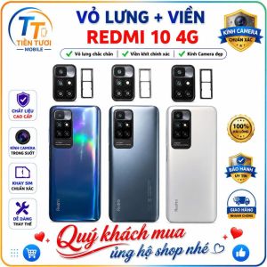 Vỏ lưng liền viền redmi 10 4g tặng kèm khay sim kính camera