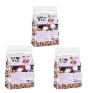 Black and Red Wolfberry Mulberry Tea Wolfberry Red Dates Mulberry Health Tea Combination of Flowers and Fruits Tea Men and Women Stay up All Night Fatigue Recovery Tea黑枸杞桑葚红枣茶