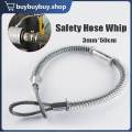 20Inch Stainless Steel Whip Check Hose Safety Cable Anti-Collapsible Anti-Dropping Safety Hose. 