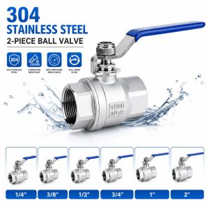 NOBLELUX 1/4 3/8 1/2" 3/4" 1" 2" Ball Valve Female Thread 304 Stainless Steel Stainless Steel Ball Valve Reliable Full Port Ball Valve Water Gas Oil System