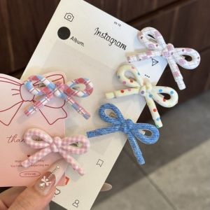 ZOOGGJZ โบว์ คลิปผม หวาน หลากสี คลิปปากเป็ด ง่าย สง่างาม คลิปผมข้าง ของตกแต่งผม