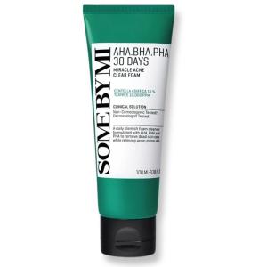 【Clearance Original】SOME BY MI AHA-BHA-PHA 30 Days Miracle Acne Clear Foam 100ml Low pH Mild Foam Clear Blackheads & Breakouts MY Local Stock