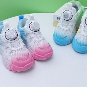 Childrens Shoes Girls Sneakers 2024 Spring and Summer New Boys Dad Shoes Breathable Mesh Running Shoes for Middle and Big Children