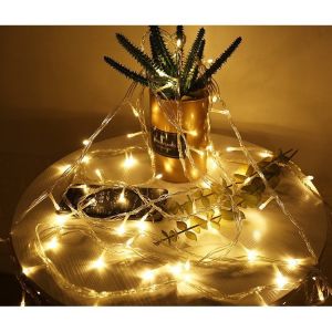 HOMEMORY Solar Christmas Lights Snowflake Bubble Light Outdoor Waterproof LED String Light