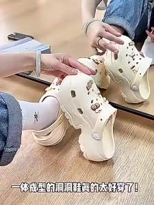 [Free Shipping] WomenS Thick-Soled Clogs Height-Increasing Summer Outdoor Wear Closed-Toe Non-Slip New Cute Beach Sandals