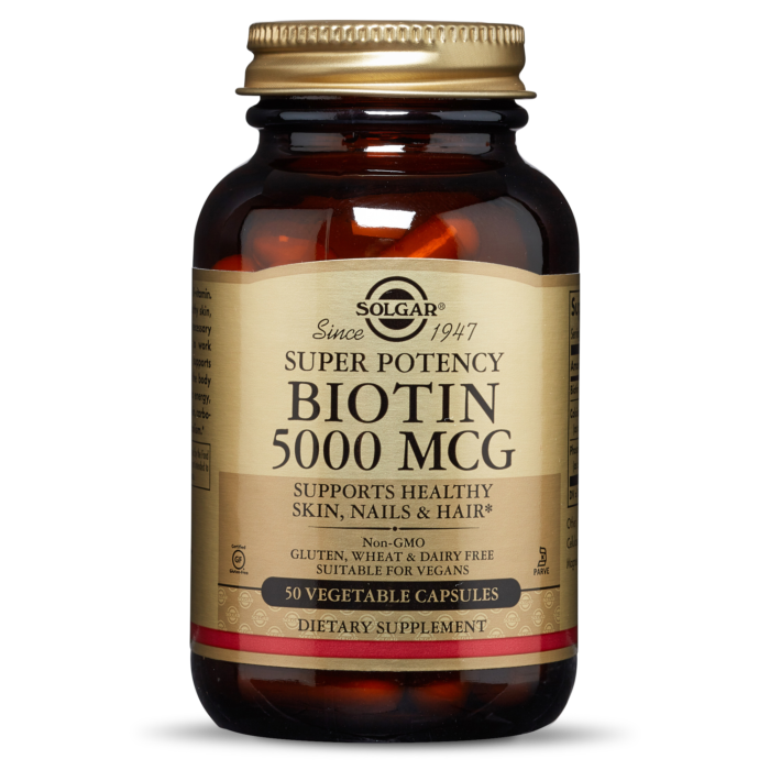 Solgar Biotin 5000 Mcg Vegetable Capsules - 50 Vegetable Capsules ...