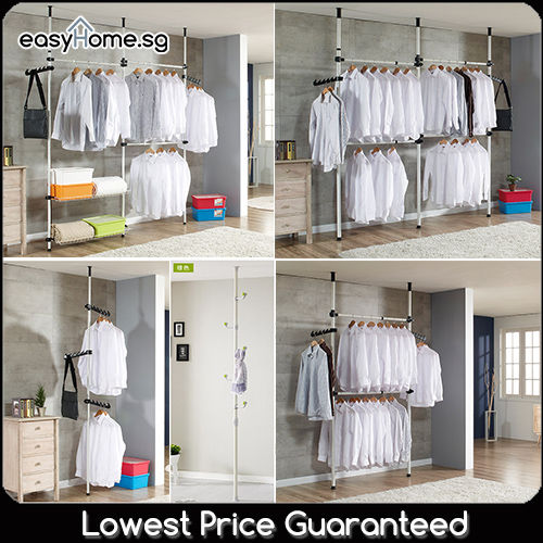 ALL Korean Standing Pole Clothes Rack Coat Stand Drying rack Shelving
