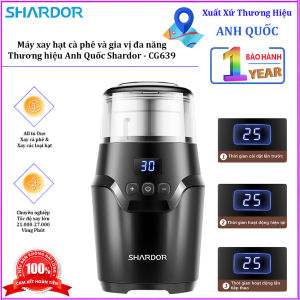 Máy xay hạt cà phê và gia vị đa năng thương hiệu Anh Quốc cao cấp Shardor - CG639. BH 12 Tháng