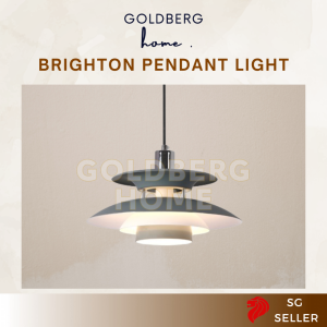 Brighton Pendant Light Grey 38cm 3Tone - Living Room Bedroom - Nordic pendant light | Goldberg Home