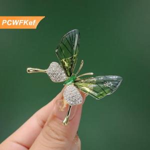 【PCWFKef】 Chống cháy nổ bướm Trâm côn trùng Corsage phụ kiện của phụ nữ Acrylic trong suốt cánh cao cấp quần áo Pin