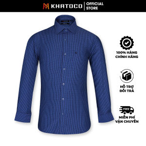 Sơ Mi Caro Tay Dài Màu Xanh Navy - Xám Form Tailor Fit Chống Nhăn Lai Bầu - Áo Nam Khatoco