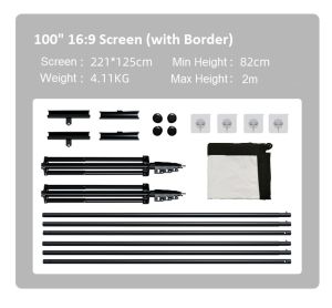 [YEAR END CLEARANCE SALES!] WALL HANGING 100 INCH & 120 INCH WIDE VIEWING ANGLE (160°) DAYLIGHT WHITE SCREEN with TRIPOD
