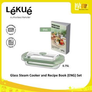 Lekue Glass Steam Cooker and Recipe Book (ENG) Set