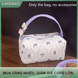 【LAKEBAO】 Ngọt Ngào Dễ Thương Bong Bóng Màu Tím Bow Bunny Cầm Tay Túi Mỹ Phẩm Công Suất Lớn Du Lịch Xách Tay Phụ Nữ Lưu Trữ Túi Trang Điểm Pouch Quà Tặng