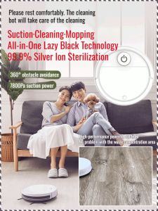 เครื่องกวาดพื้น ถอดออกได้ หุ่นยนต์ถูพื้นอัจฉริยะ ชาร์จใหม่ได้ มัลติฟังก์ชั่น เงียบ เปิดฝาครอบด้านบนเบาๆ