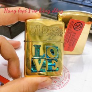 Bật lửa Zippo Armor vỏ dầy khắc ăn mòn cẩn xà cừ LOVE hàng loại 1 vỏ đồng có tem đỏ