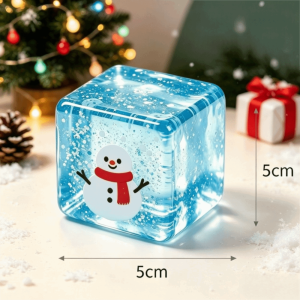 UNIITY 5cm Đồ chơi hình khối có thể bóp. Chủ đề Giáng sinh Có thể giãn. Đồ chơi bóp khối trong suốt Nhiều màu sắc Giảm căng thẳng Đồ chơi giảm căng thẳng Quà tặng tiệc
