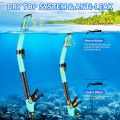Snorkeling Gear for Adults, Snorkel Mask Snorkel Set, Dry Top Snorkeling Gear for Adults, 180 ° Panoramic Wide View Anti-Fog Tempered Glass Scuba Diving Mask for Snorkeling Swimming Travel. 