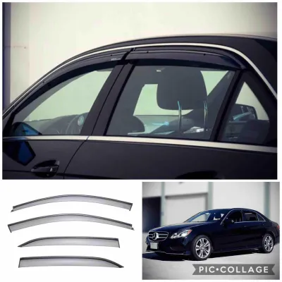 Mercedes Benz E-Class W212 2009-2016 Injection Door Visor With Stainless Steel Black Lining