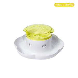 🐱พร้อมส่ง🐱 Happy Purr ที่ให้อาหารสัตว์เลี้ยง ชามอาหารสัตว์ แบบกดด้านบน ไม่เป็นอันตราย ขนาด 25x25x14 cm