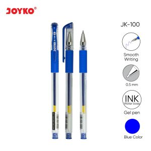 Gel Pen/Pulpen/Pena Joyko Jk-100/0.5MM Biru/Black/Merah 12Pcs