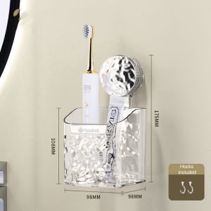 Glacial pattern rust resist acrylic bathroom self adhesive racks 轻奢冰川纹亚克力防锈免钉挂墙置物架