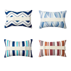 Outdoor Pillow for Chaise Lounges Chair Stripes Waterproofs Headrest Pillow Lumbar Pillows with Adjustable Elastic Straps