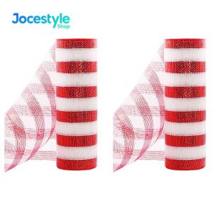 2 Rolls Decorative Mesh Ribbon Deco Mesh Rolls for Wreath Making Bows Swag
