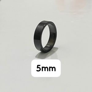 Cincin Titanium Motif Hitam Polos 5Mm / Cincin Pria Wanita Dunia Gelang