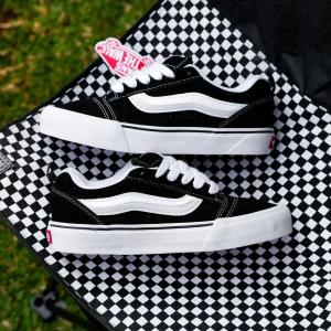 Sepatu Vans Knu Skool Black White Sneakers Casual